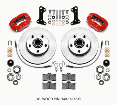 Wilwood Forged Dynalite-M Front Kit 11.00in 1 PC Rotor&Hub Red 67-69 Camaro 64-72 Nova Chevelle - wil140-15272-R