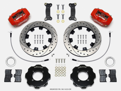 Wilwood Forged Dynalite Front Hat Kit 12.19in Drilled Red 2016-Up Mazda MX5 Miata w/ Lines - wil140-14233-DR