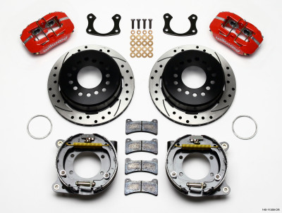 Wilwood Dynapro Low-Profile 11.00in P-Brake Kit Drill-Red New Big Ford 2.50in Offset - wil140-11389-DR