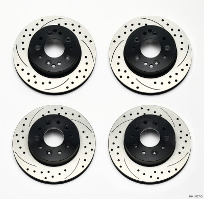 Wilwood Rotor Kit Front/Rear-Drilled 65-82 Corvette C2/C3 (1Pc Rotors) - wil140-11727-D
