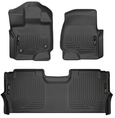 Husky Liners 21-24 Ford F-150 SuperCrew Weatherbeater Black Front & 2nd Seat Floor Liners - hsl94121