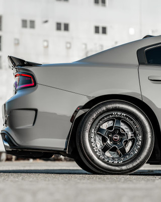 WELD Ventura 5 Beadlock Drag Gloss Black Wheel with Milled Spokes 17x10 | 5x115 BC | +30 Offset | 6.70 Backspacing - S90470071P30 for Challenger 2009-2023, Charger 2006-2010, Charger 2012-2023, Chrysler 300 2012-2023, Magnum 2005-2009, Charger & Challenger Hellcat Standard Body 2015-2023