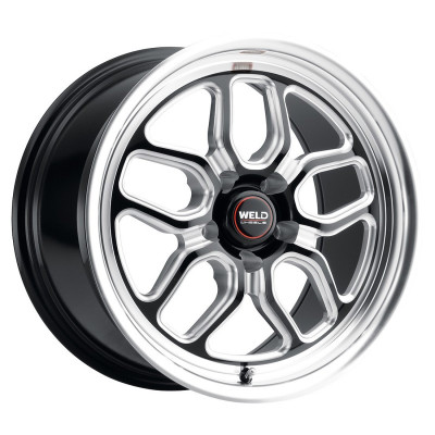 WELD Laguna Street Gloss Black Wheel with Milled Spokes 20x10.5 | 5x115 BC | +20 Offset | 6.5 Backspacing - S10700590P20 for Challenger 2009-2023, Charger 2012-2023, Chrysler 300 2012-2023, Charger & Challenger Hellcat Standard Body 2015-2023