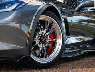 WELD Belmont Street Gloss Black Wheel with Milled Spokes 18x10 | 5x120.65 BC (5x4.75) | +30 Offset | 6.625 Backspacing - S11380062P30 for Corvette C6 Z06 / Grand Sport / ZR1 2006-2013, Corvette C7 Z06 / Grand Sport / ZR1 2014-2019