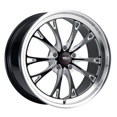 WELD Belmont Street Gloss Black Wheel with Milled Spokes 18x9.5 | 5x120.65 BC (5x4.75) | +50 Offset | 7.2 Backspacing - S11389562P50 for Corvette C5 Base & Z06 1997-2004, Corvette C6 Base 2005-2013, Corvette C6 Z51 2005-2009, Corvette C7 Base 2014-2019, Corvette C7 Z51 Stingray 2014-2019, Camaro 1993-2002, Firebird 1993-2002, 4th GEN F-Body