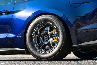 WELD Ventura 5 Beadlock Drag Gloss Black Wheel with Milled Spokes 17x10 | 5x114.3 BC (5x4.5) | +49 Offset | 7.42 Backspacing - S90470067P49 for Shelby GT500 2007-2014, Mustang S197 V6 / GT 2005-2014, Mustang S550 GT / V6 / EcoBoost 2015-2023, Supra MK4 1993-2002