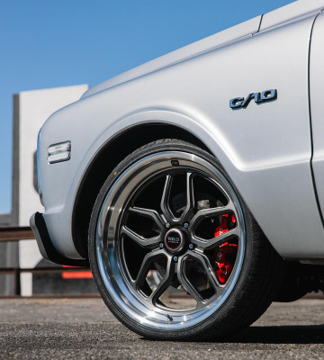 WELD Laguna Street Satin Gunmetal Wheel with Milled Spokes 22x8.5 | 5x127 BC (5x5) | +6 Offset | 5.00 Backspacing - S10828573500 for Chevrolet Silverado C1500 2WD 1988-1999, Chevy C10 1967-1987