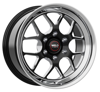 WELD Solana Drag Gloss Black Wheel with Milled Spokes 17x10 | 6x135BC | +42 Offset | 7.25 Backspacing - S16070089P42 for 2004, 2005, 2006, 2007, 2008, 2009, 2010, 2011, 2012, 2013, 2014, 2015, 2016, 2017, 2018, 2019, 2020, 2021, 2022, 2023, 2024Ford F-150