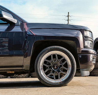 WELD Solana Street Gloss Black Wheel with Milled Spokes 22x9.5 | 6x139.7 BC (6x5.5) | +25 Offset | 6.23 Backspacing - S11029584P25 for 1999, 2000, 2001, 2002, 2003, 2004, 2005, 2006, 2007, 2008, 2009, 2010, 2011, 2012, 2013, 2014, 2015, 2016, 2017, 2018, 2019, 2020, 2021, 2022, 2023, 2024 Chevrolet Silverado 1500, GMC Sierra 1500.