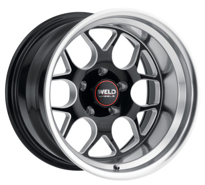 WELD Solana Street Gloss Black Wheel with Milled Spokes 22x12 | 5x127 BC (5x5) | -57 Offset | 4.25 Backspacing - S11022073425 for Chevrolet Silverado C1500 2WD 1988-1999, Chevy C10 1967-1987