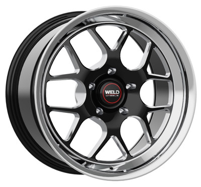 WELD Solana Drag Gloss Black Wheel with Milled Spokes 17x10 | 5x115 BC | +30 Offset | 6.70 Backspacing - S16070071P30 for Challenger 2009-2023, Charger 2006-2010, Charger 2012-2023, Chrysler 300 2012-2023, Magnum 2005-2009, Charger & Challenger Hellcat Standard Body 2015-2023