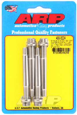 Shop for the best deals on ARP 5/16-24 x 3-inch Stainless Steel Water Pump Pulley with 1.750-inch Fan Spacer Stud Kit from JustBoltOns.com. Great customer service, in-stock inventory and financing options available