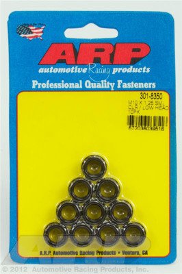 ARP Nut | M10x1.25 Small Clear/Low Head - Chrome Moly Black, 10 Pack | 301-8350