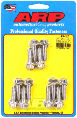 Shop for the best deals on ARP Chevy SBC and GenIII LS 1/4 Inch Flange Stainless Steel Header Bolt Kit - 434-1201 from JustBoltOns.com. Great customer service, in-stock inventory and financing options available