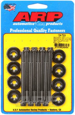 ARP Valve Cover Stud/Bolt Kit | Small Block Chevy GENIII/IV LS Series .375 Inch Spacer and 12-Point in Black | 134-7504