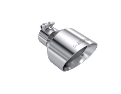 MBRP T304 SS Tip 2.5in ID, 5in OD Out, 8in Length, Angle Cut, Dual Wall