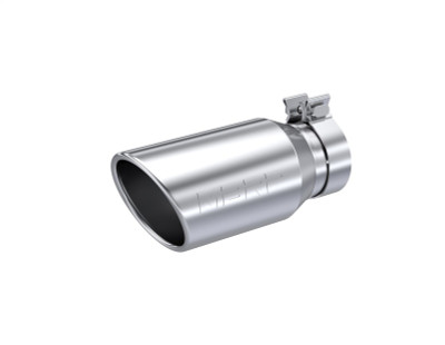 MBRP T304 Stainless Steel, 4.5inOD, 3.2i Inlet ID, 10in Length, Single Walled, Angled Cut Rolled End