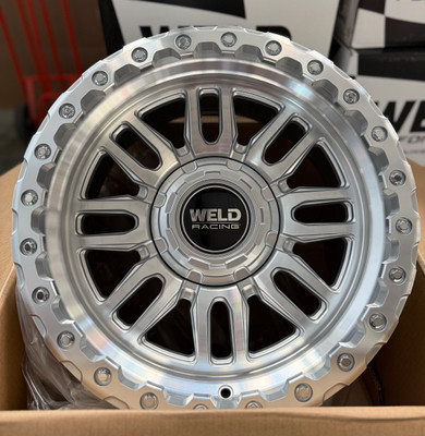 Shop WELD Swift 17x9 -12 Gloss Silver Machined wheels in 5x127 and 5x114.3 at JustBoltOns.com. Fits 2007-2026 Jeep Wrangler and 2020-2026 Gladiator. Aggressive stance, durable construction, and verified fitment before shipping.