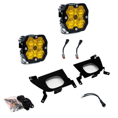 Baja Designs 19-22 Chevy 1500 / 20-22 2500 Squadron Sport 2.0 Fog Pocket Kit Amber product photo