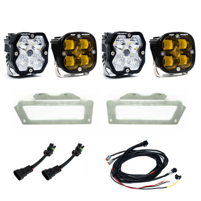 Baja Designs 10-18 Dodge Ram 2500 / 09-12 1500 Squadron SAE 2.0 Fog Pocket Kit Amber product photo