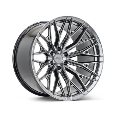 Vossen HFX-6 Hyper Black Wheel 22x12 | 6x135 BC | ET-44 (HFX6-2F34) front face view - fits Ford F-150 2004-2026, Lincoln Navigator 2003-2026, Ford F-150 Raptor 2010-2026, Ford Expedition 2003-2026