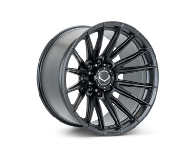 Vossen HFX-2 Satin Black Wheel 24x10 | 8x180 BC | ET15 (HFX2-4Z47-SB) front face view - fits Chevrolet Silverado 2500HD 2011-2026, GMC Sierra 2500HD 2011-2026, Chevrolet Silverado 3500HD SRW 2011-2026, GMC Sierra 3500HD SRW 2011-2026