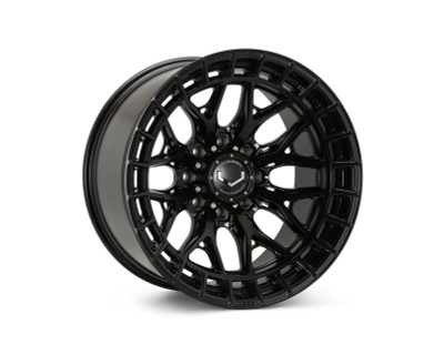 Vossen HFX-1 Satin Black Wheel 20x10 | 8x180 BC | ET18 (HFX1-0Z07-SB) front face view - fits Chevrolet Silverado 2500HD 2011-2026, GMC Sierra 2500HD 2011-2026, Chevrolet Silverado 3500HD SRW 2011-2026, GMC Sierra 3500HD SRW 2011-2026