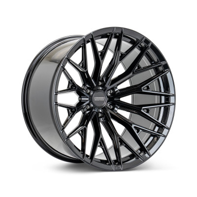 Vossen HFX-6 Gloss Black Wheel 22x9.5 | 6x130 BC | ET30 (HFX6-2I001) front face view - fits Mercedes-Benz Sprinter 2007-2026