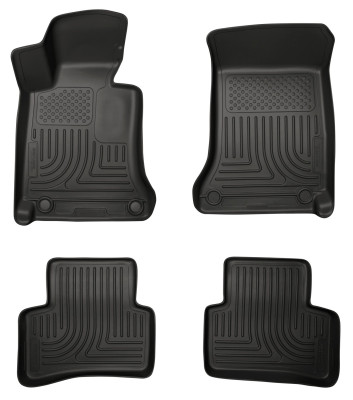 Husky Liners WeatherBeater Combo Floor Liners, Black for 2008-2014 Mercedes C-Class - Part #99811
