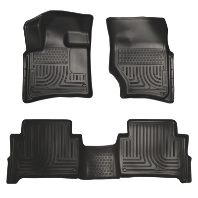 Husky Liners WeatherBeater Front & 2nd Row Seating Floor Liners, Black for 2007-2015 Audi Q7 - Part #96421