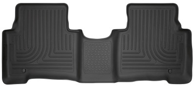 Husky Liners WeatherBeater 2nd Row Seating Floor Liners, Black for 2013-2019 Hyundai Sante Fe GLS/Limited - Part #14861