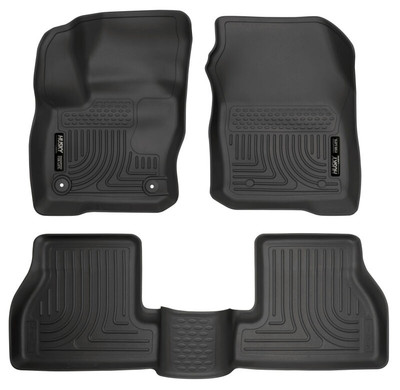 Husky Liners WeatherBeater Front and 2nd Row Seating Floor Liners, Black for 2016-2018 Ford Focus - Part #99771
