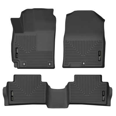 Husky Liners WeatherBeater Front & 2nd Row Seating Floor Liners, Black for 2018-2023 Hyundai Kona - Part #95581