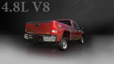 Corsa 14900BLK Sport Black Twin 4.0" Single Side Cat-Back for 2009-2013 Chevy Silverado 1500 Regular Cab-Long Bed 5.3L V8