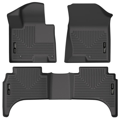 Husky Liners WeatherBeater Front & 2nd Row Seating Floor Liners, Black for 2022-2026 Hyundai Santa Cruz - Part #95531