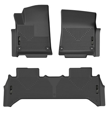 Husky Liners WeatherBeater Front & 2nd Row Seating Floor Liner, Black for 2022-2024 Rivian R1T - Part #94141HUL
