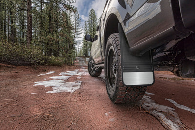 Husky Liners Universal 12in Wide Rubber Rear Mud Flaps (w/ Weight), Black for Universal Fit - Part #55101