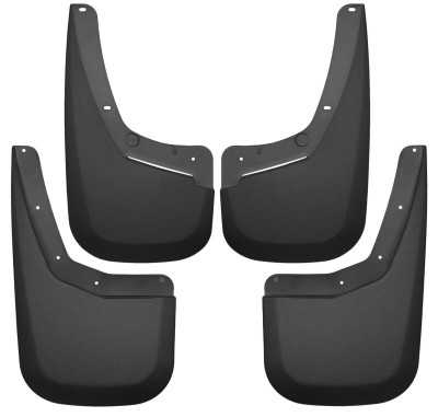 Husky Liners Custom-Molded Front & Rear Mud Guards, Black for 2007-2014 Chevy Silverado 1500 LT / 2007-2014 Silverado 2500HD - Part #56796