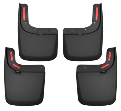 Husky Liners Front and Rear Mud Guards (w/ Flares) Black for 2017-2022 Ford F-250 Super Duty / F-350 Super Duty - Part #58476
