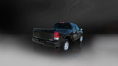 Corsa 14925BLK Sport Black Twin 4.0" Single Side Cat-Back for 2010-2013 Chevy Silverado 1500 Extended Cab-Standard Bed 6.0L V8