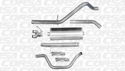 Corsa 24921 Sport Polished Single 4.0" Dual Rear Cat-Back for 2009-2013 GMC Sierra 1500 Regular Cab-Standard Bed 4.8L V8