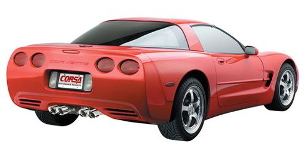 Corsa 14111 Sport Polished Twin 3.5" Dual Rear Axle-Back for 1997-2004 Chevy Corvette C5 5.7L V8