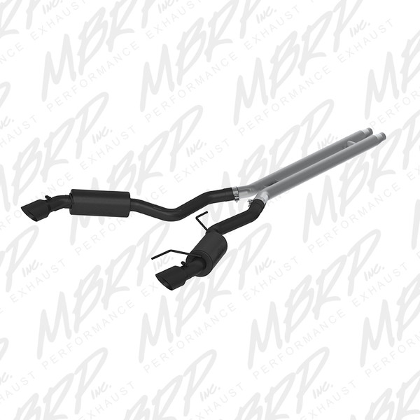 MBRP ARMOR BLK Cat-Back Exhaust, Black-Coated Aluminized Steel - 2015-2017 Ford Mustang GT 5.0L - S7277BLK