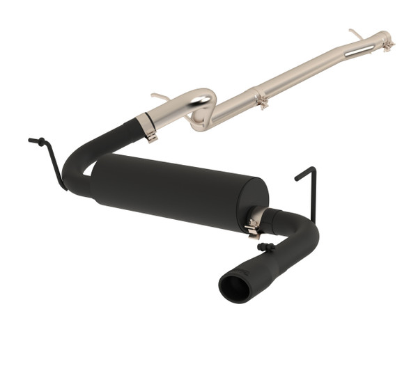 MBRP ARMOR BLK Cat-Back Exhaust, Black-Coated Aluminized Steel - 2007-2011 Jeep Wrangler (JK) 3.8L V6 (4dr) - S5502BLK