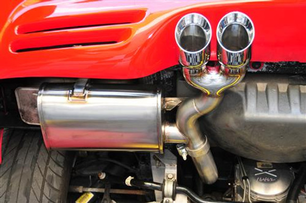 Corsa 14114 Xtreme Polished Twin 3.5" Dual Rear Cat-Back + X-Pipe for 1997-2004 Chevy Corvette C5 Z06 5.7L V8