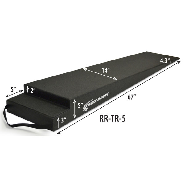 Race Ramps 5" Height Trailer Ramps 4.3 Degree Angle 67¬îL x 14¬îW (Set of 2) RR-TR-5