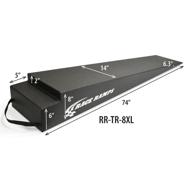 Race Ramps 8" Height Xtra Long Trailer Ramps 6.3 Degree Angle 74¬îL x 14¬îW (Set of 2) RR-TR-8XL