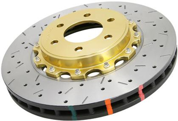 DBA 5000 Series Cross Drilled/Slotted Rotor - Gold Hat (See Descr.) 5654GLDXS-10