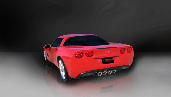Corsa 14470 Xtreme Polished Twin 3.5" Dual Rear Axle-Back for 2009-2013 Chevy Corvette C6 6.2L V8