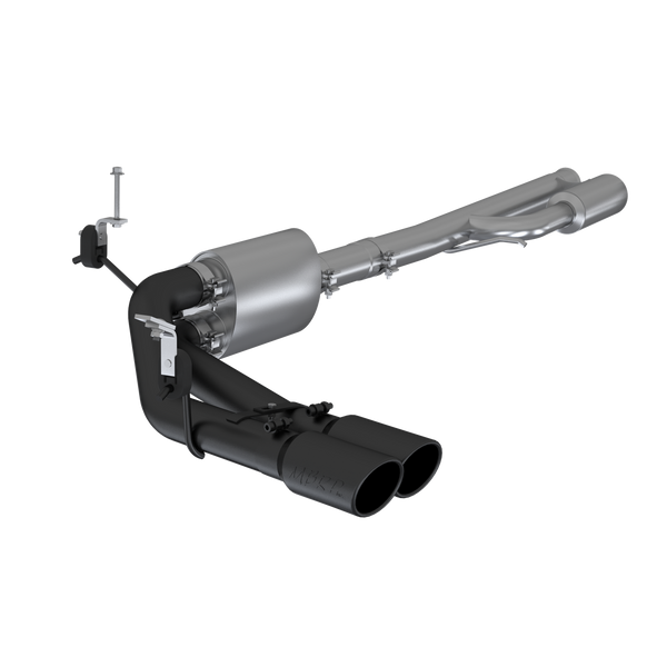 MBRP 3" Cat-Back Exhaust (Street Series) Pre-Axle BLK Coated Aluminized Steel Dual Single Side Exit for 2019-2026 Chevy Silverado 1500 4.3L & 5.3L / 2019-2026 GMC Sierra 1500 4.3L & 5.3L #S5092BLK